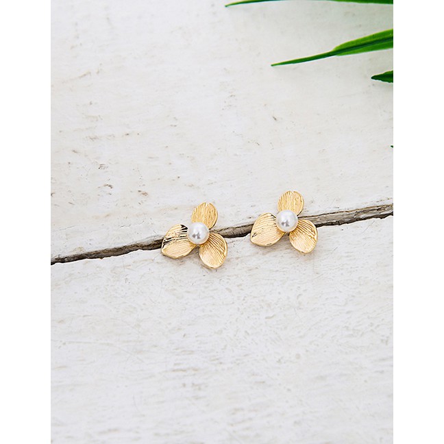 LRC Anting Tusuk Fashion Gold Flower Earring F46243