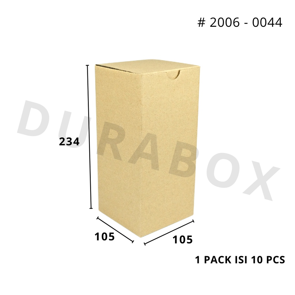 

10.5 x 10.5 x 23.4 cm BOTTLE BOX | KARDUS / KARTON BOX CORRUGATED - KEMASAN / PACKAGING / PACKING MAKANAN | #2006-0044