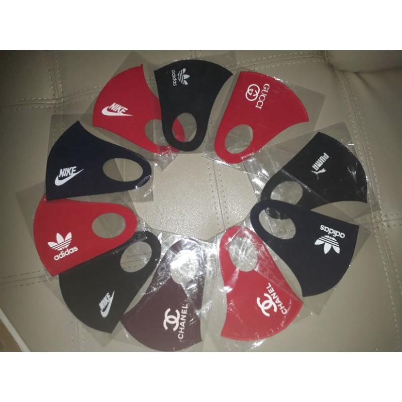 Masker kain scuba logo sablon.