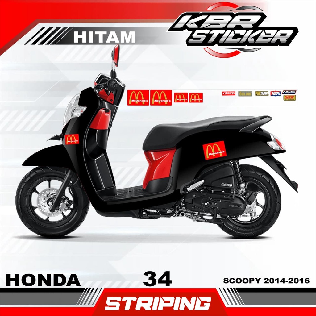SCOOPY 2014-2016 stiker motor striping SCOOPY 2014-2016 motor honda motor sticker variasi Racing 34