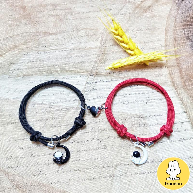 2Pcs Gelang Magnetik Pasangan Astronaut Uniseks Bintang Hadiah Perhiasan Fashion -Doo