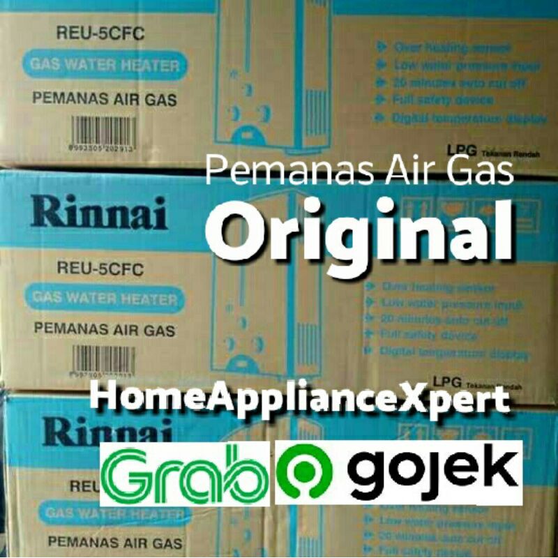 Rinnai Water Heater REU5CFC Pemanas Air Mandi Gas Praktis Original Garansi Resmi