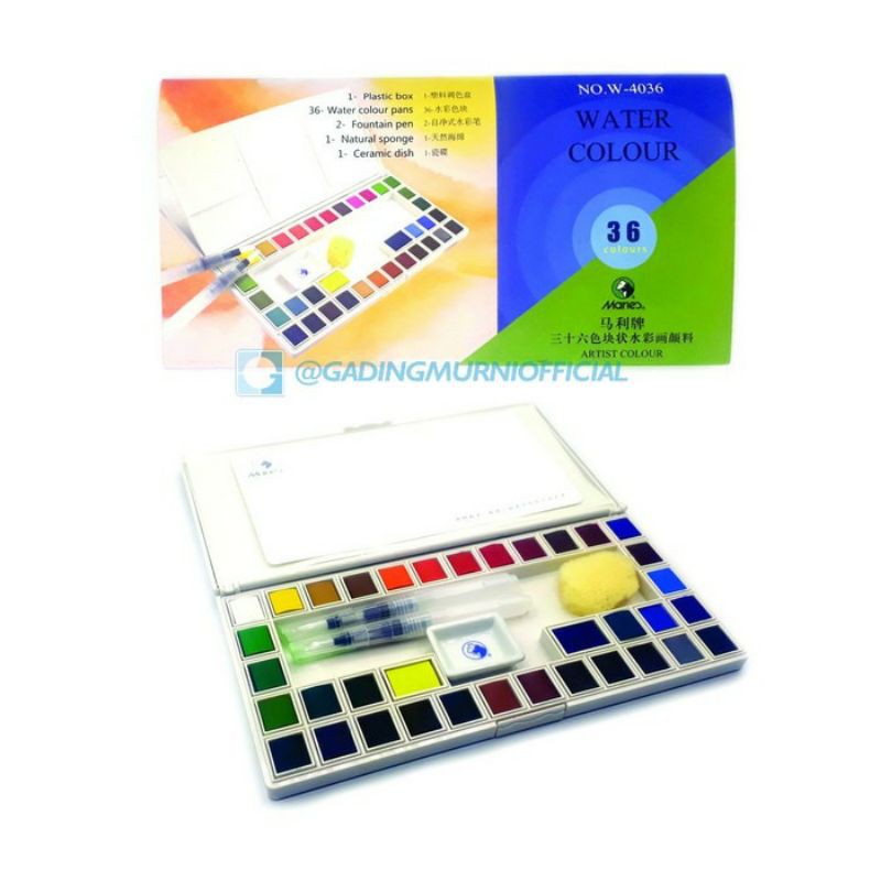

MARIES Water Colour Set Type W-4036 36 warna (CAT AIR)