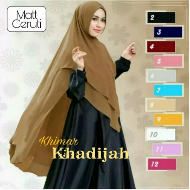 Khimar ceruty 2 layer  LV Khadijah syar'i