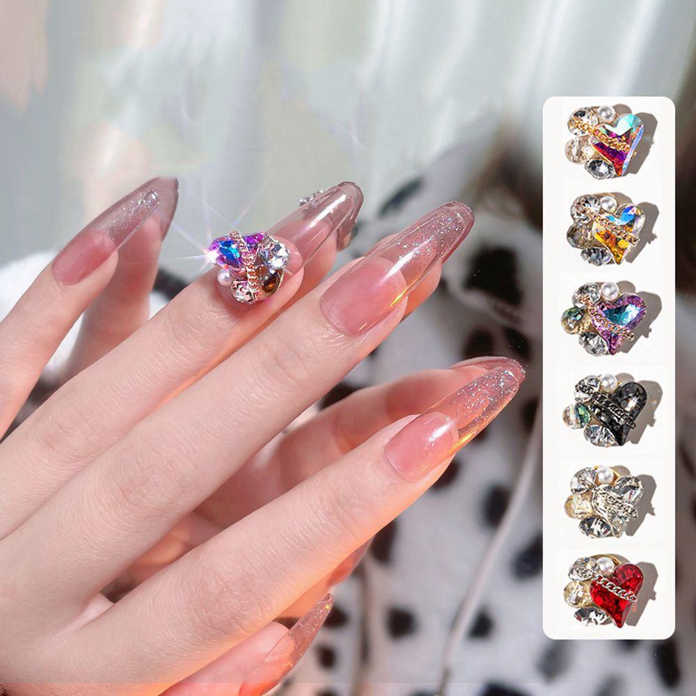 Preva Hiasan Nail Art Fashion Rantai Logam Halus Love Hati