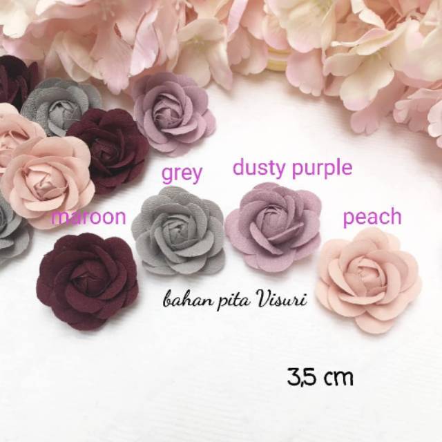 Bunga Kain Rose Lemas 3,5 cm