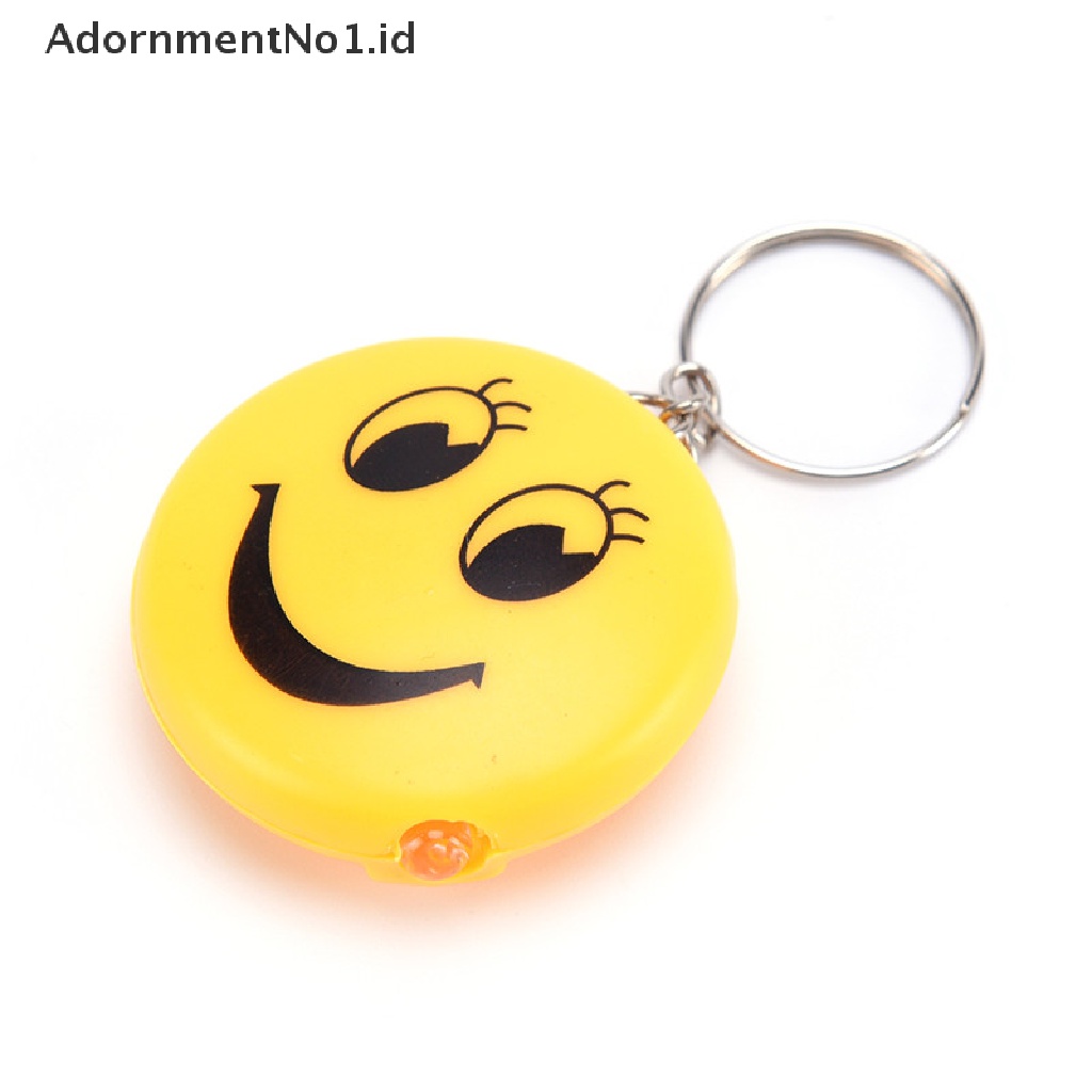 (AdornmentNo1) Gantungan Kunci Desain Kartun Emoji Dengan Lampu Senter Led + Suara Untuk Anak