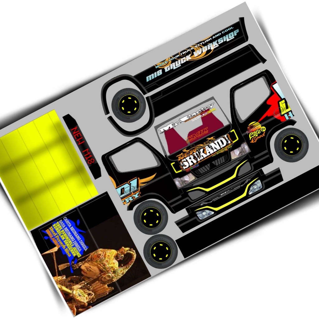 Stiker Pola Truk Oleng Srikandi Sunda Kids