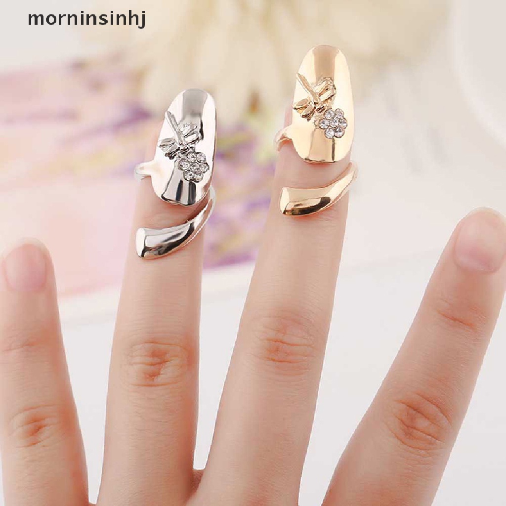 Mornin 1 Pc Cincin Model Capungbunga Hias Berlian Imitasi 2 Warna Untuk Wanita