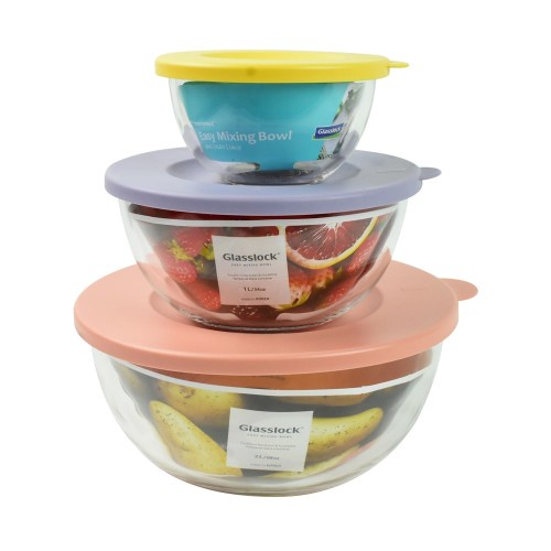 MANGKUK SET GLASSLOCK EASY MIXING BOWL SET OF 3