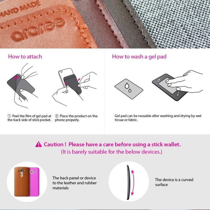 

Murah Araree Stick Pocket Wallet Genuine Leather Card Holder Original Case Sale!!!