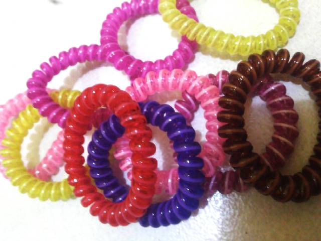 Ikat Rambut Spiral Kuncir Rambut Kabel Ukuran Kecil  Dan Besar-7