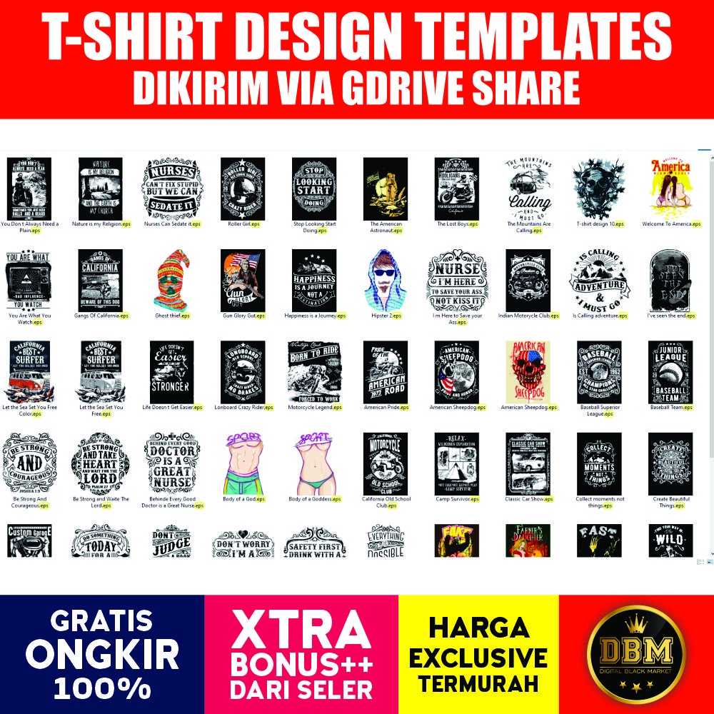 50 T-Shirt Design Collection Pack Premium V .2 - Vector Designs