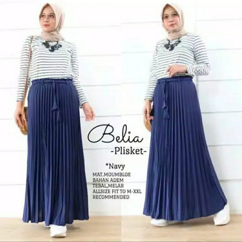 Rok Plisket Premium / Jersey Moumbloe Tali Lepas / belia Pleated Skirt