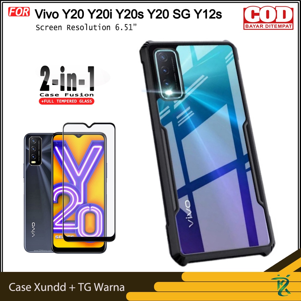 Paket 2in1 Case Free TG Warna Vivo Y21 Y21a Y21s Y21T Y30 Y33s Y33T Y50 Y51 Y51a Y53s 4G Y55 5G Y73 