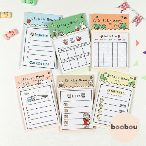 

30 Lembar Sticky Notes Weekly Daily Monthly Planner Korean Cute