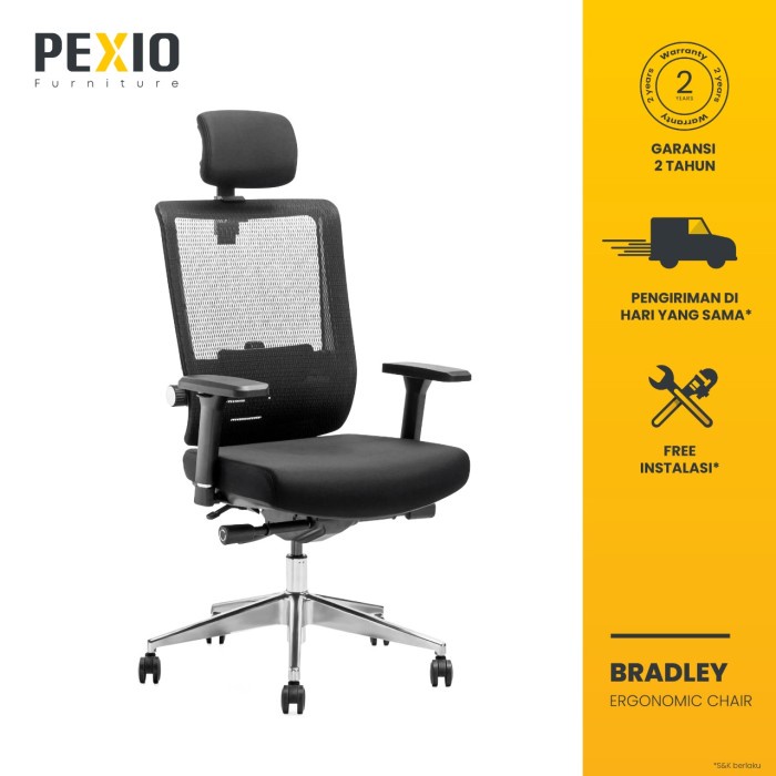 Kursi Kantor Kursi Jaring Kursi Ergonomic Bradley Pexio