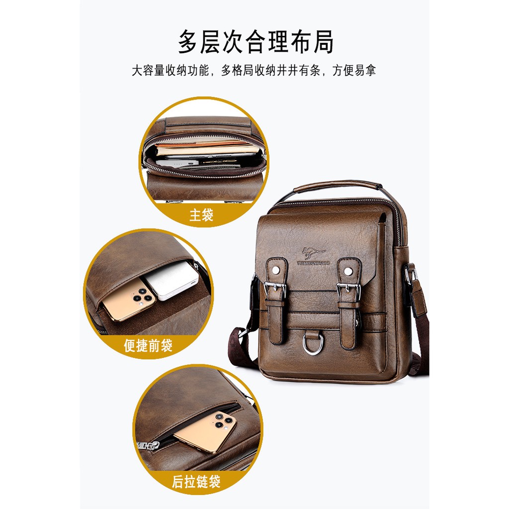 [ORIGINAL] Yueskangaroo Tas Selempang Kulit Import Pria Business Men's Shoulder Bag Korean Style