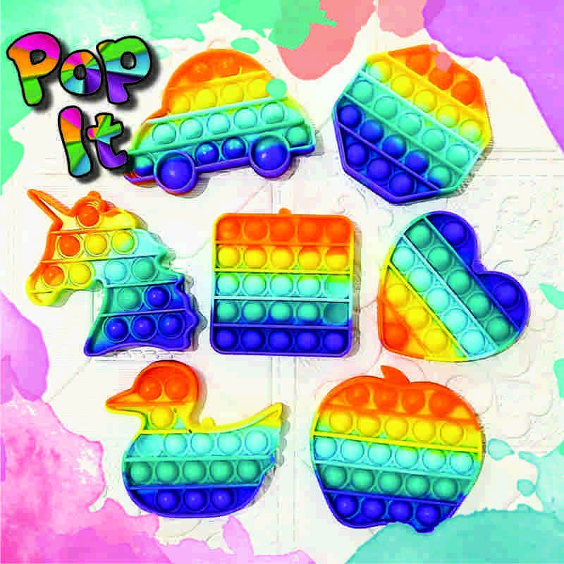 10cm Mainan Pop It Rainbow Fidget Toy Mainan Edukasi Tiktok Viral - Random Motif