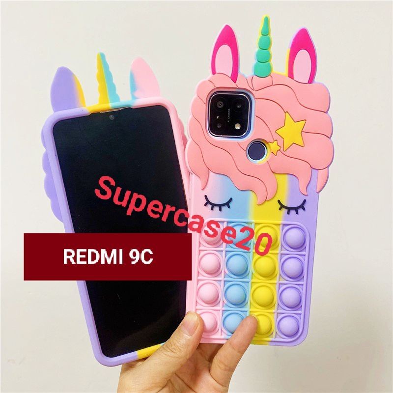 Xiaomi Redmi 9C Redmi 9 Poco C3 Case Kartun Pop It Unicorn Lembut Softcase