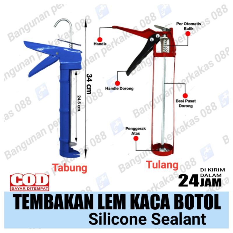 Tembakan Lem Kaca Botol Silicone Sealant