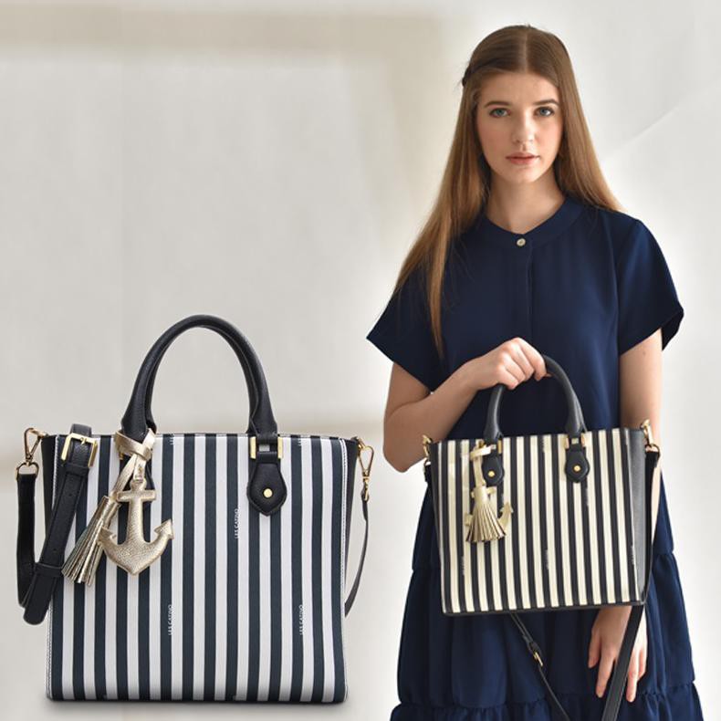 Les Catino Tokyo Shibuya Satchel Stripe Navy
