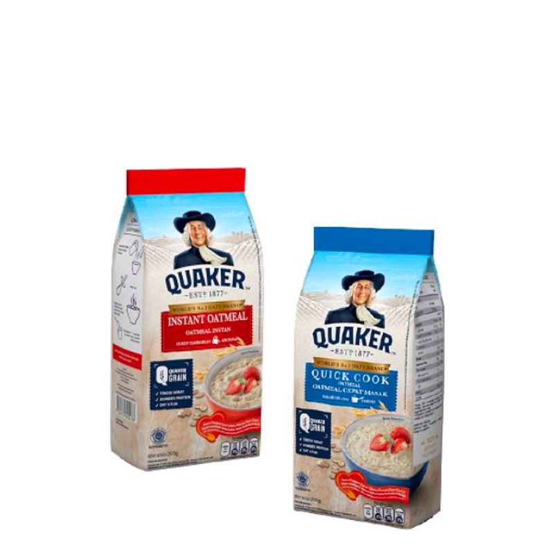 

Quaker Instant Oatmeal 200 gr + Quaker Quick Cooking Oatmeal 200 gr