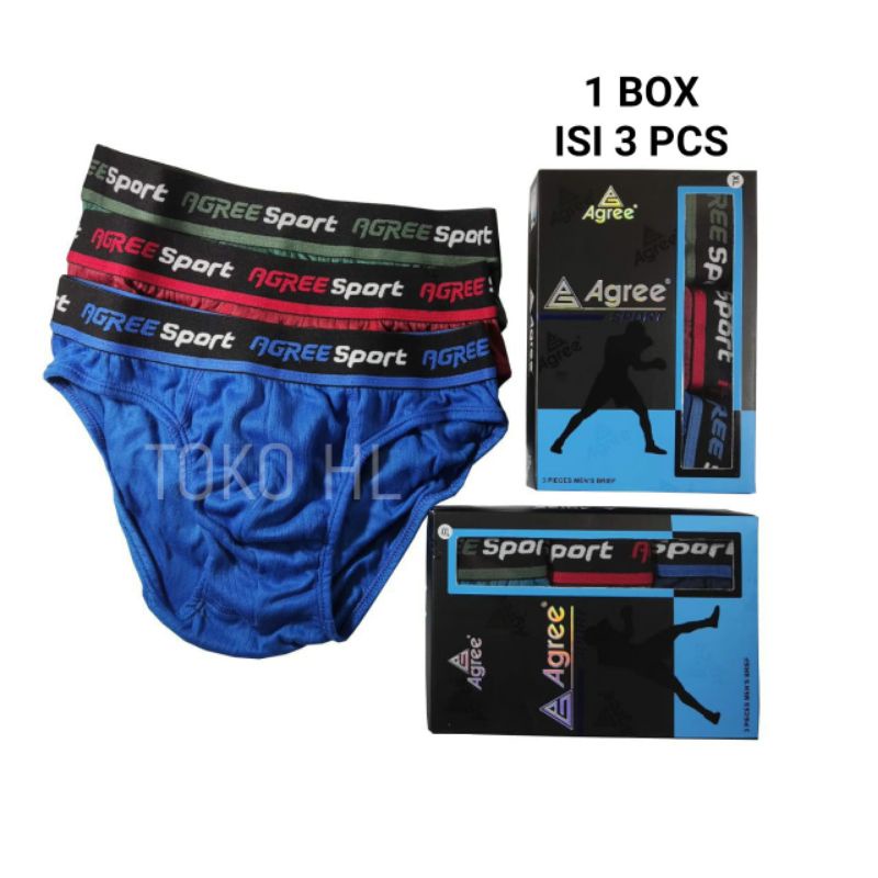 Celana Dalam Pria Agree Sport 2308 CD Segitiga Isi 3pcs