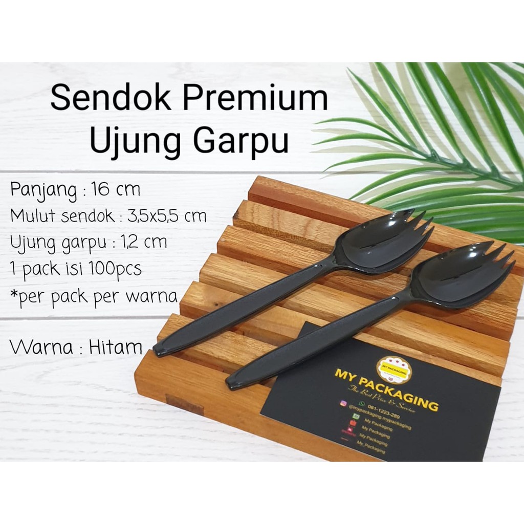 NEW !!! Sendok Plastik Ujung Garpu PREMIUM 100pcs