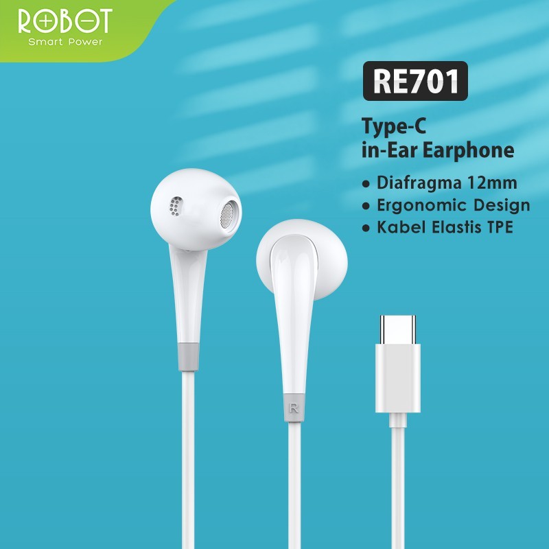 Robot RE701C In-ear Powerful Bass High Definition Sound Quality Type-C / Original