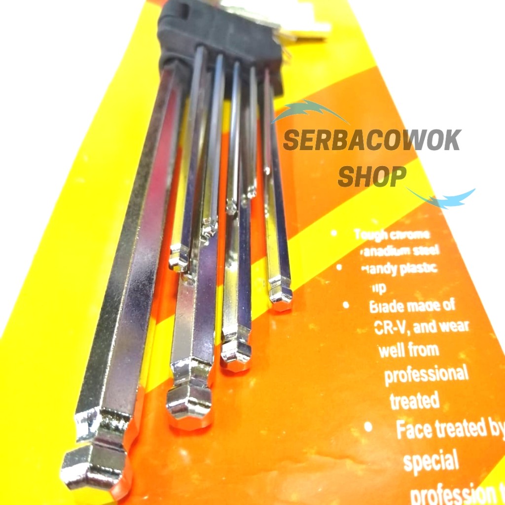 Kunci L Pentol Panjang Bulat Set 9 pcs Lokal Hex Key Extra Long Termurah Berkualitas