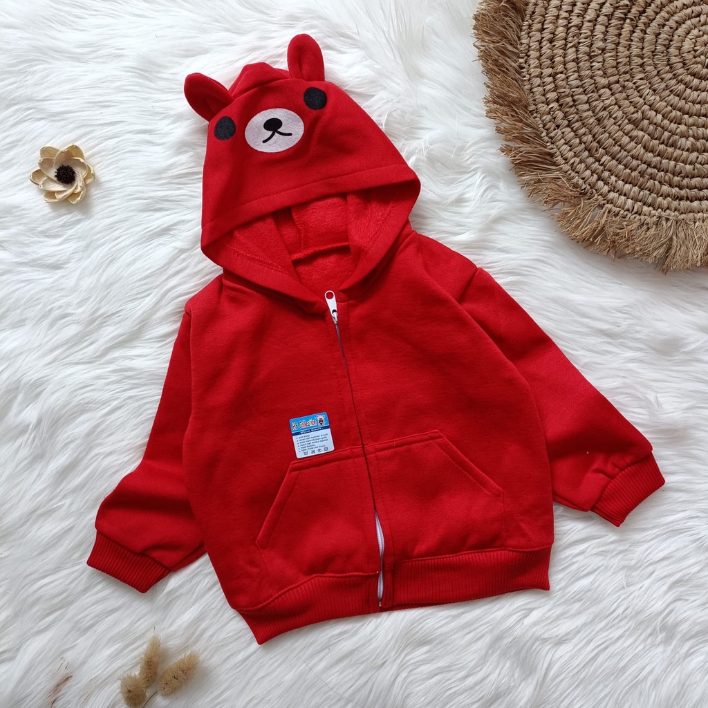 Jaket bayi hoodie karakter 3-18 bulan