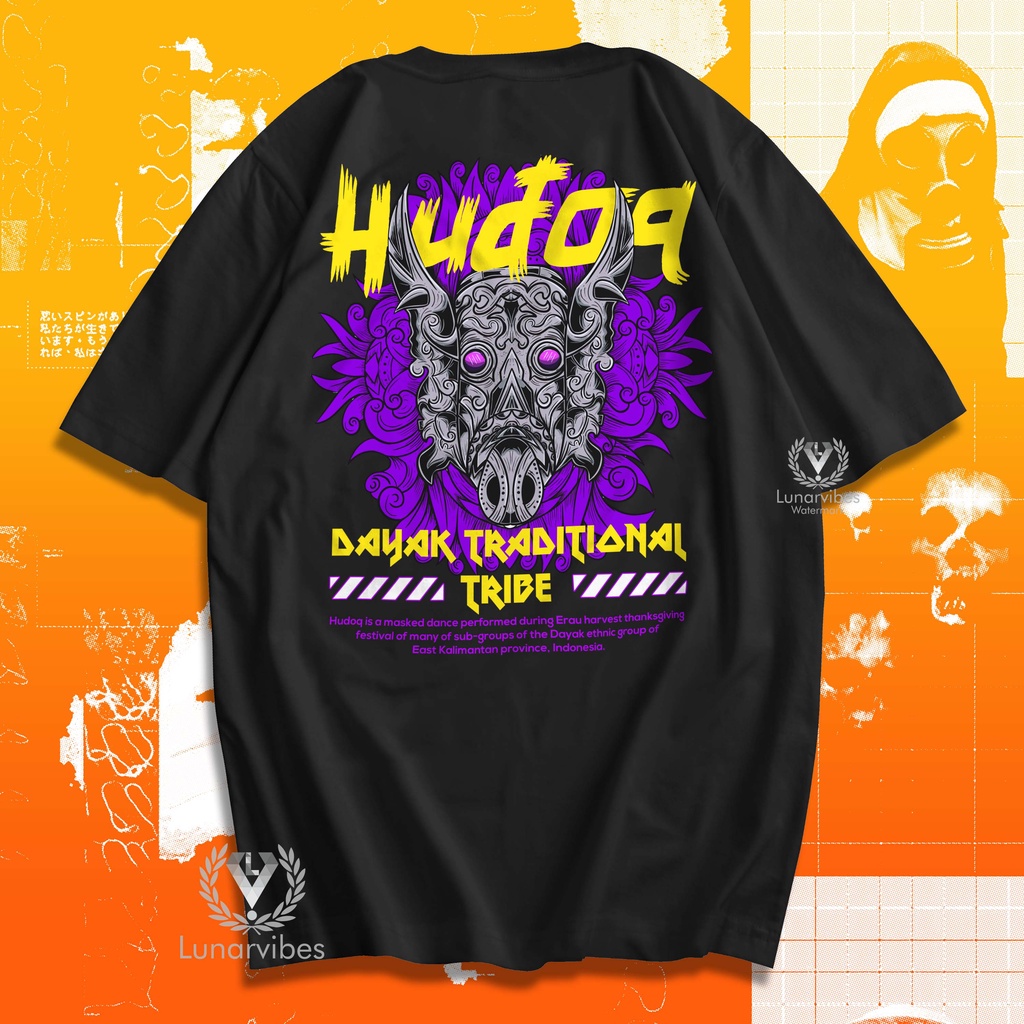 Kaos Indonesian Culture / Kaos Tari Hudoq Dayak / Baju Tradisi Suku Dayak Kalimantan / Tshirt Distro