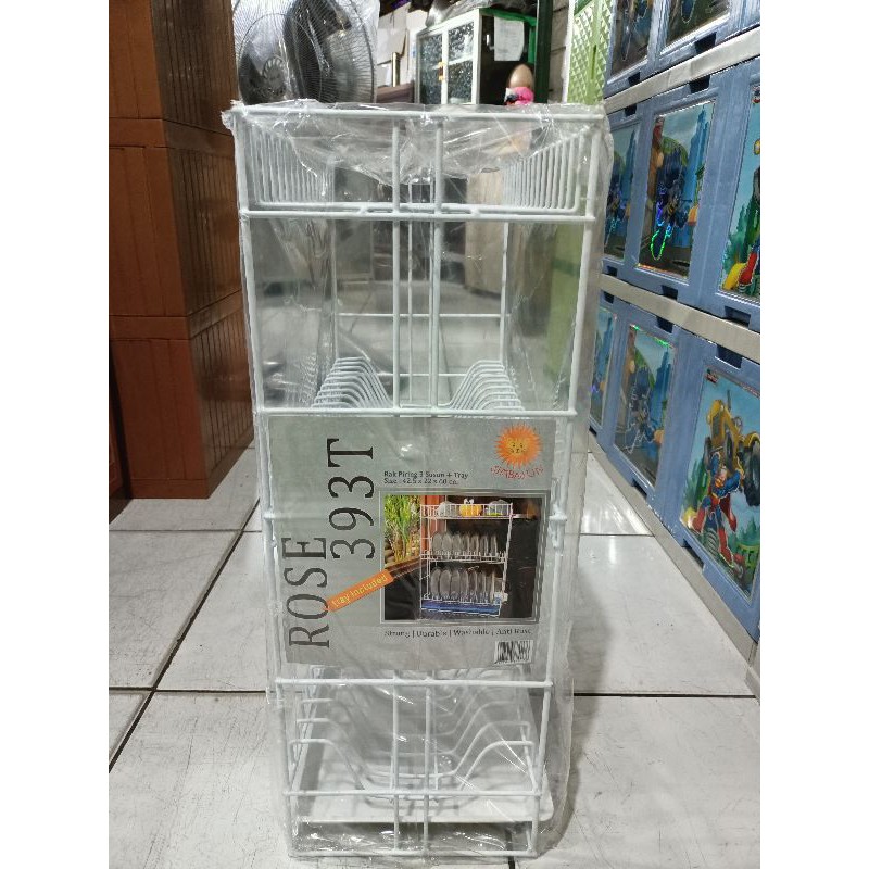 Rak Piring Susun 3 + Tatak Rose 393T SIMBASUN