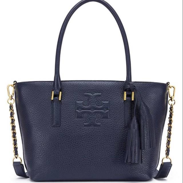 Tory Burch Thea small tote totebag Bag tas original authentic asli navy biru tua