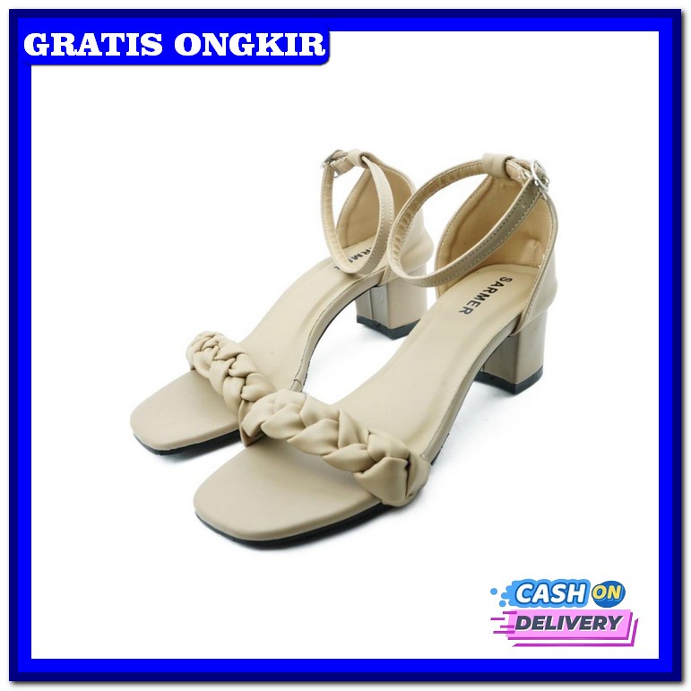 Heels Kekinian High Heels Kerja Heels Tahu High Heels Murah High Heels Sarmer - Revania Heels Cream