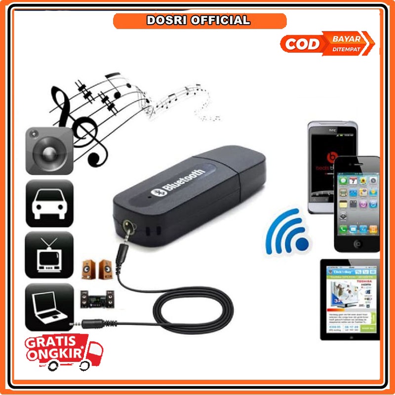 [ BISA COD ] USB Bluetooth Music Audio Receiver Transmitter Mobil Speaker Penyambung Bluetooth