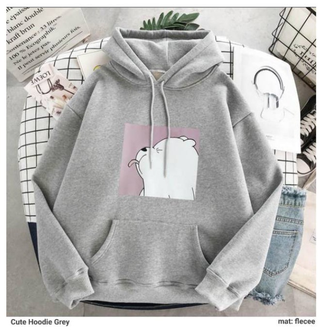 SWEATER WANITA CUTE BEAR FLEECE TEBAL PREMIUM TERBARU,