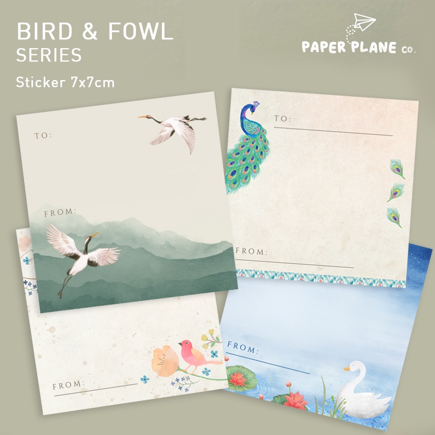 

Sticker Ucapan Tema "Burung" 40 pcs Sticker Message