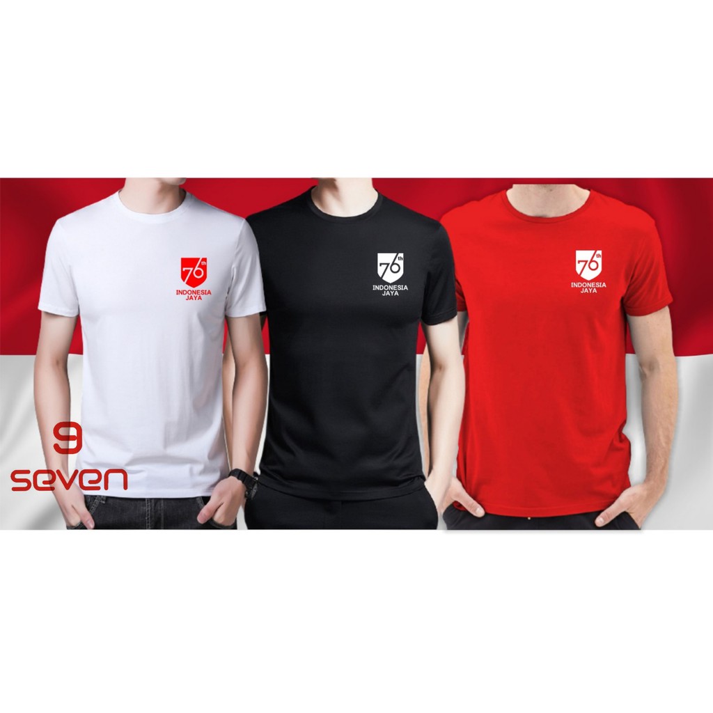 Bisa cod 9SEVEN-BAJU KAOS HUT RI KE 76-KAOS 17 AGUTUS 2021