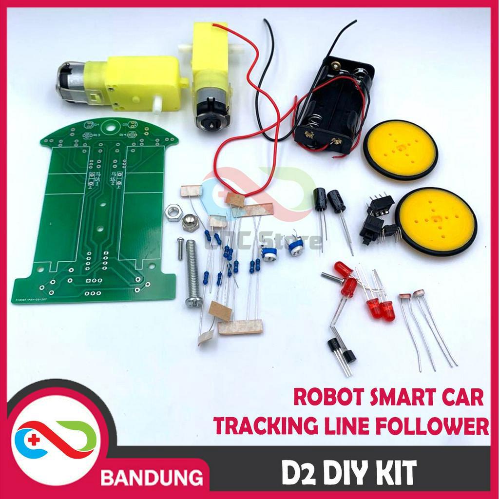 D2-1 DIY KIT SMART CAR TRACKING LINE FOLLOWER LM393 DUAL MOTOR