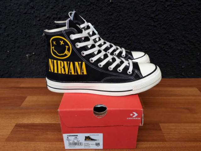 CONVERSE HIGH 70.S NIRVANA BLACK WHITE PREMIUM BNIB MADE IN VIETNAM SIZE 40/41/42/43/44