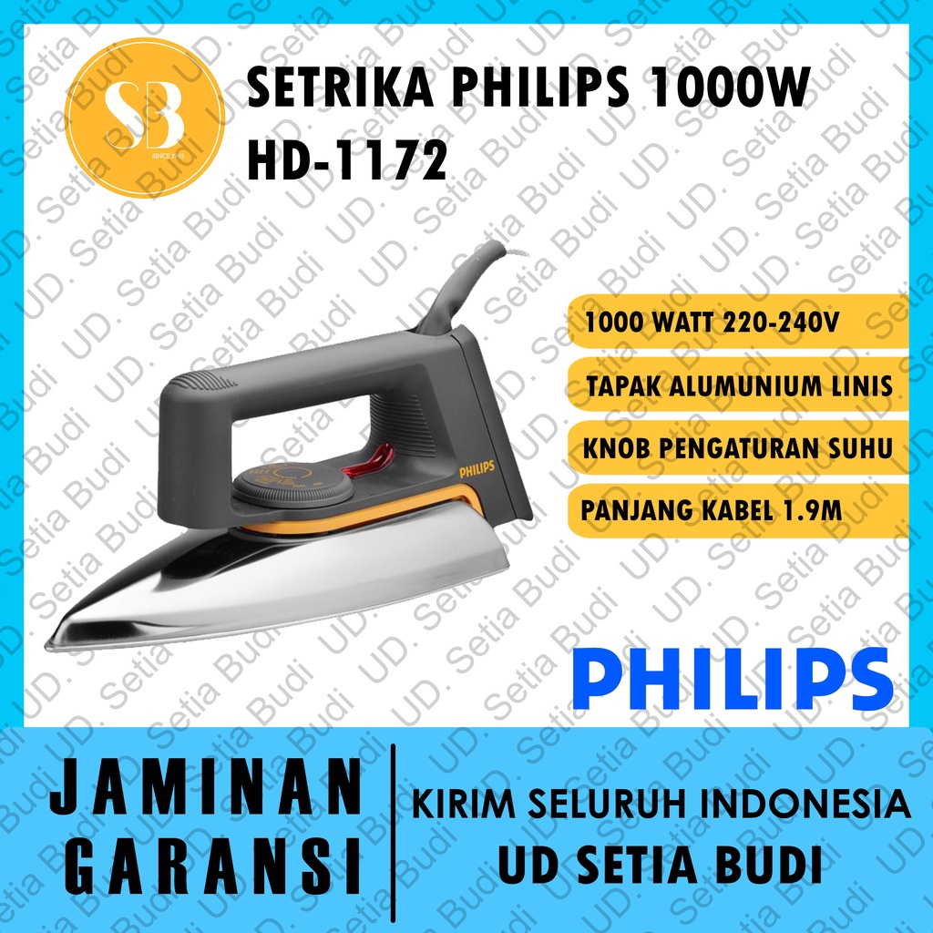 Philips Setrika 1000 W HD 1172 / HD1172 / HD - 1172