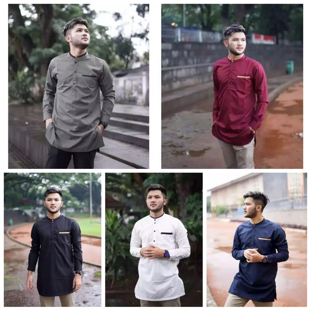 TERBARU KOKO PRIA PAKISTAN 5 WARNA/HEM KOKO LENGAN PANJANG HAIKAL