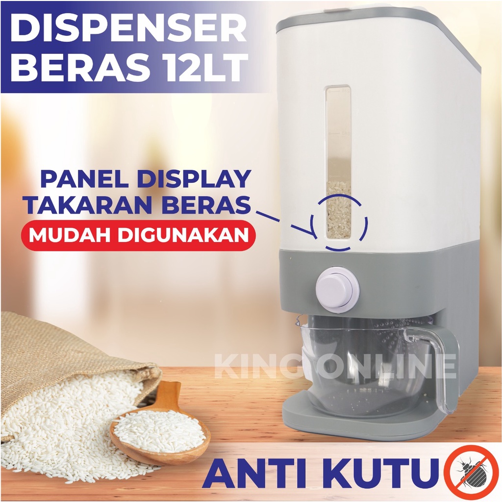 Jual Dispenser Beras ABU-ABU / Dispenser Box Higienis 12 Liter / Tempat ...