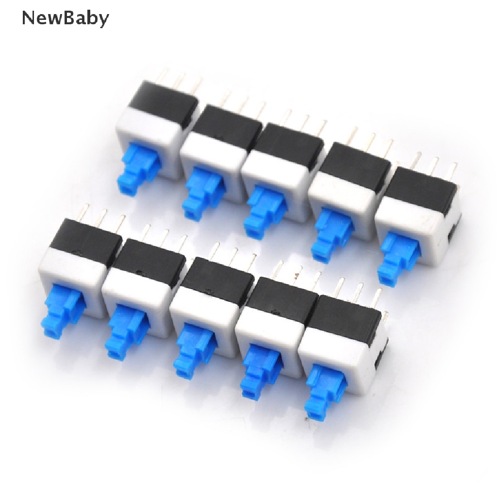 Newbaby 10Pcs Tombol Switch Dua Baris 6 Pin Ukuran 8x8mm