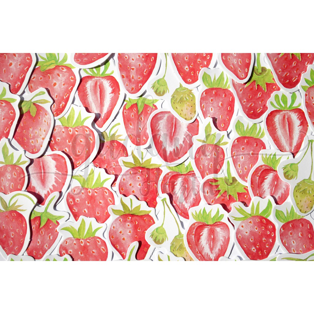 Stiker Yummy Strawberry Sticker Buah Strawberry Manis DIY  GH 303321