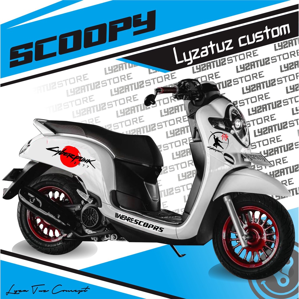 stiker cutting striping cyberpunk scoopy kanji jepang keren kekinian