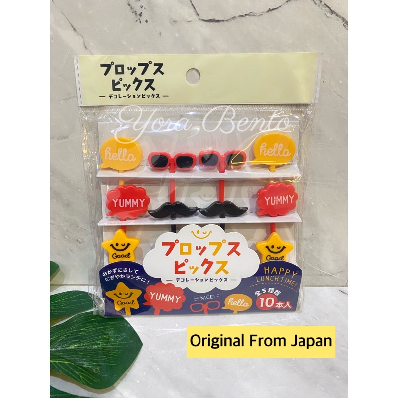 Food Pick Tusukan Bento Foodpicks Bento Tools Garpu Bento Kacamata Kumis Hiasan Lunchbox