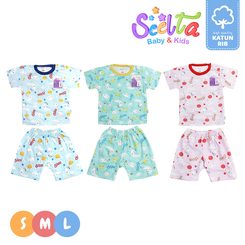 Scelta Baby - Setelan Baju Lengan Dan Celana Pendek Bayi Stl C F2